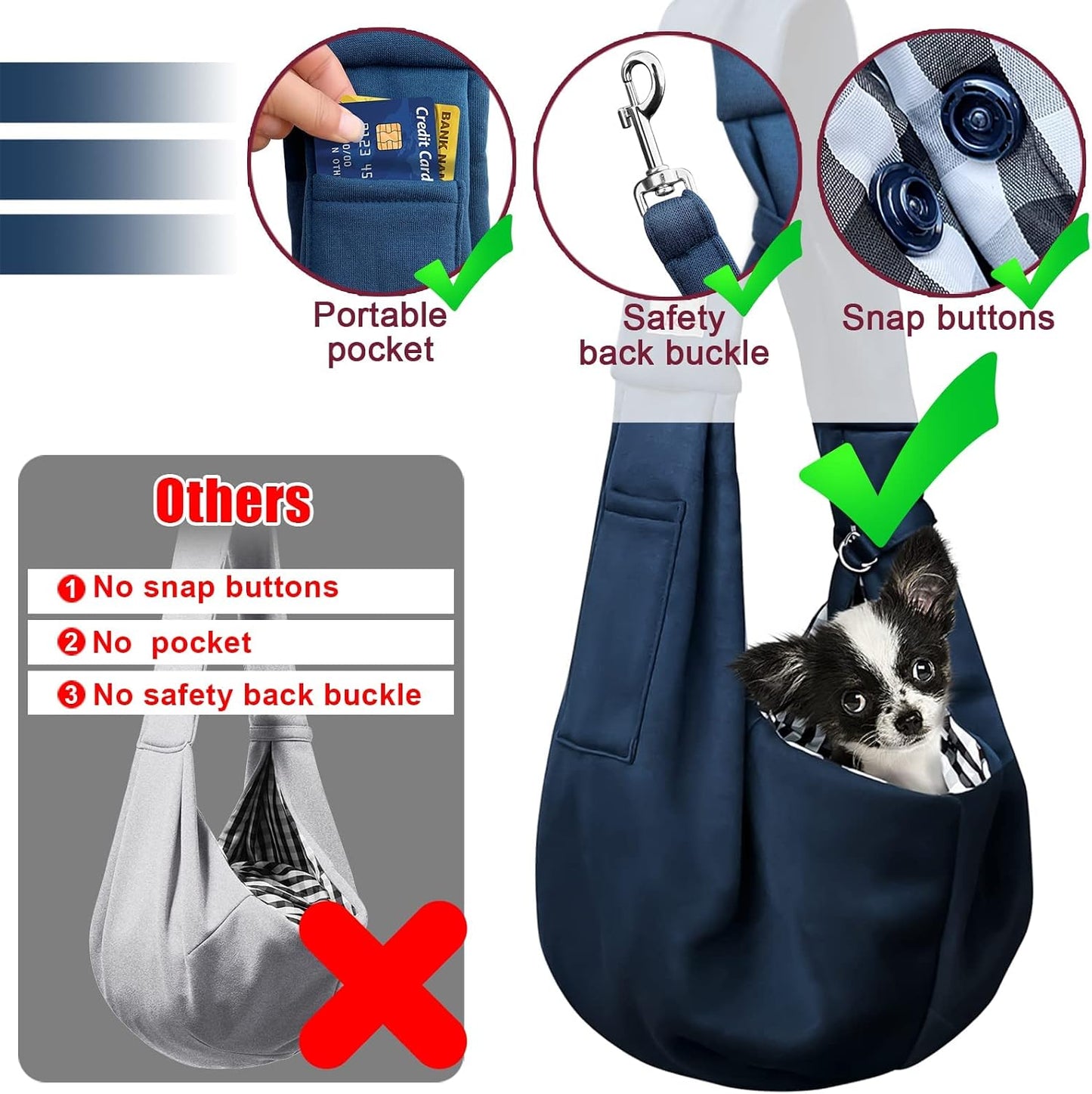 Artisome dog purse pouch with safety hook feature