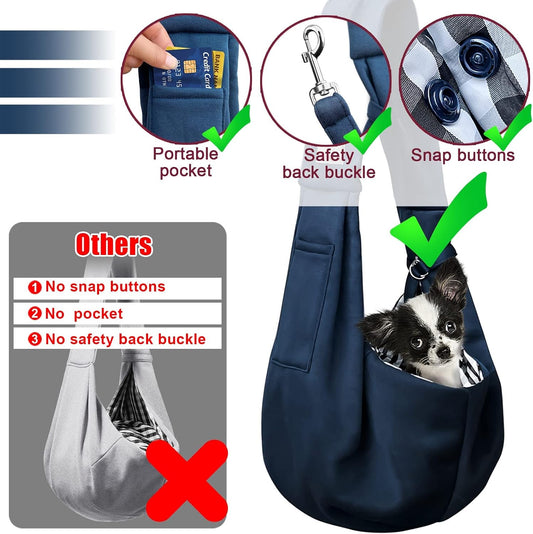 Artisome dog purse pouch with safety hook feature