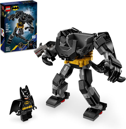 LEGO DC Batman Mech Armor 76270 building toy front view showing the fully assembled robot figure holding a Batarang