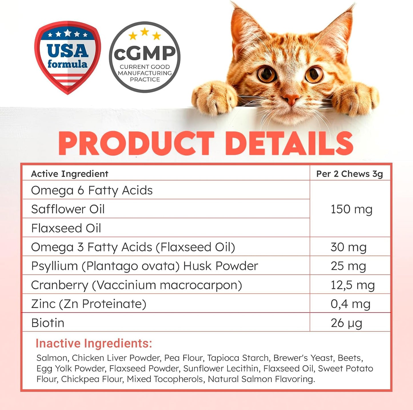 Digestive care treats for feline furball prevention close up