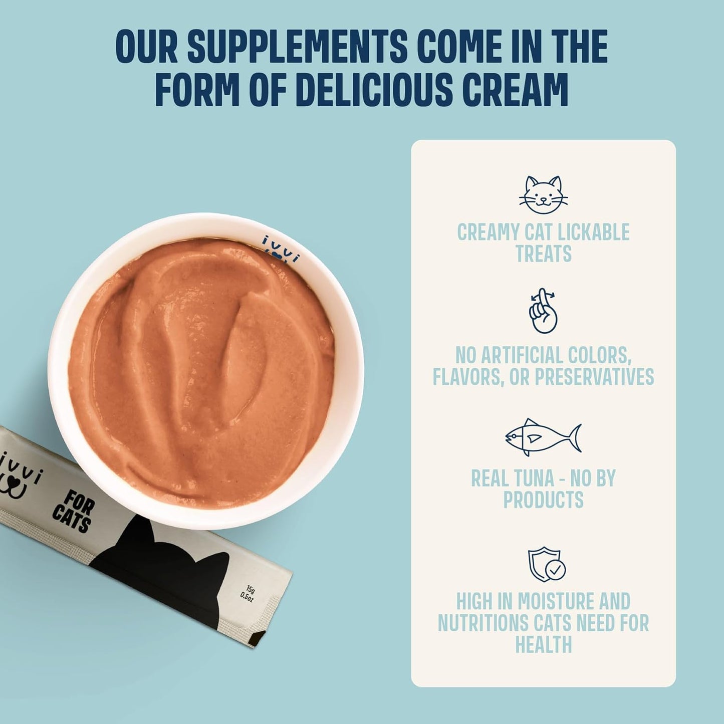 Ingredients label of ivvi hip and joint cat supplement