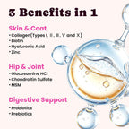 Premium pet collagen supplement with MSM and biotin for dog allergy and itch relief