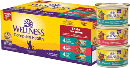 Wellness Complete Health Pate Variety Pack Adult Canned Wet Cat Food, Natural, Protein Rich, Grain Free, Chicken and Turkey Favorites, 3 oz, Pack of 24 Cans - Image 15
