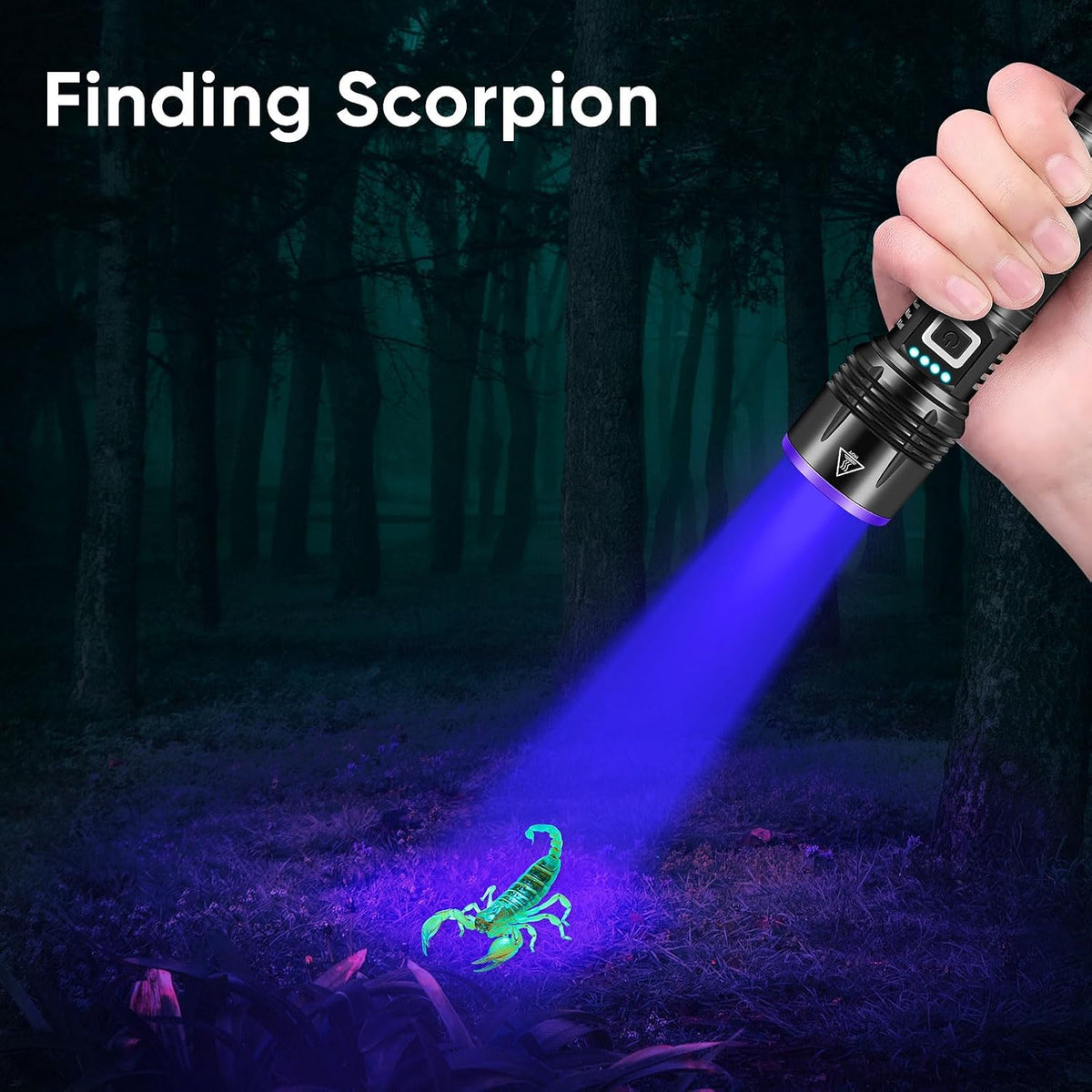 Luxnovaq high power ultraviolet light showing the premium optical black filter lens.