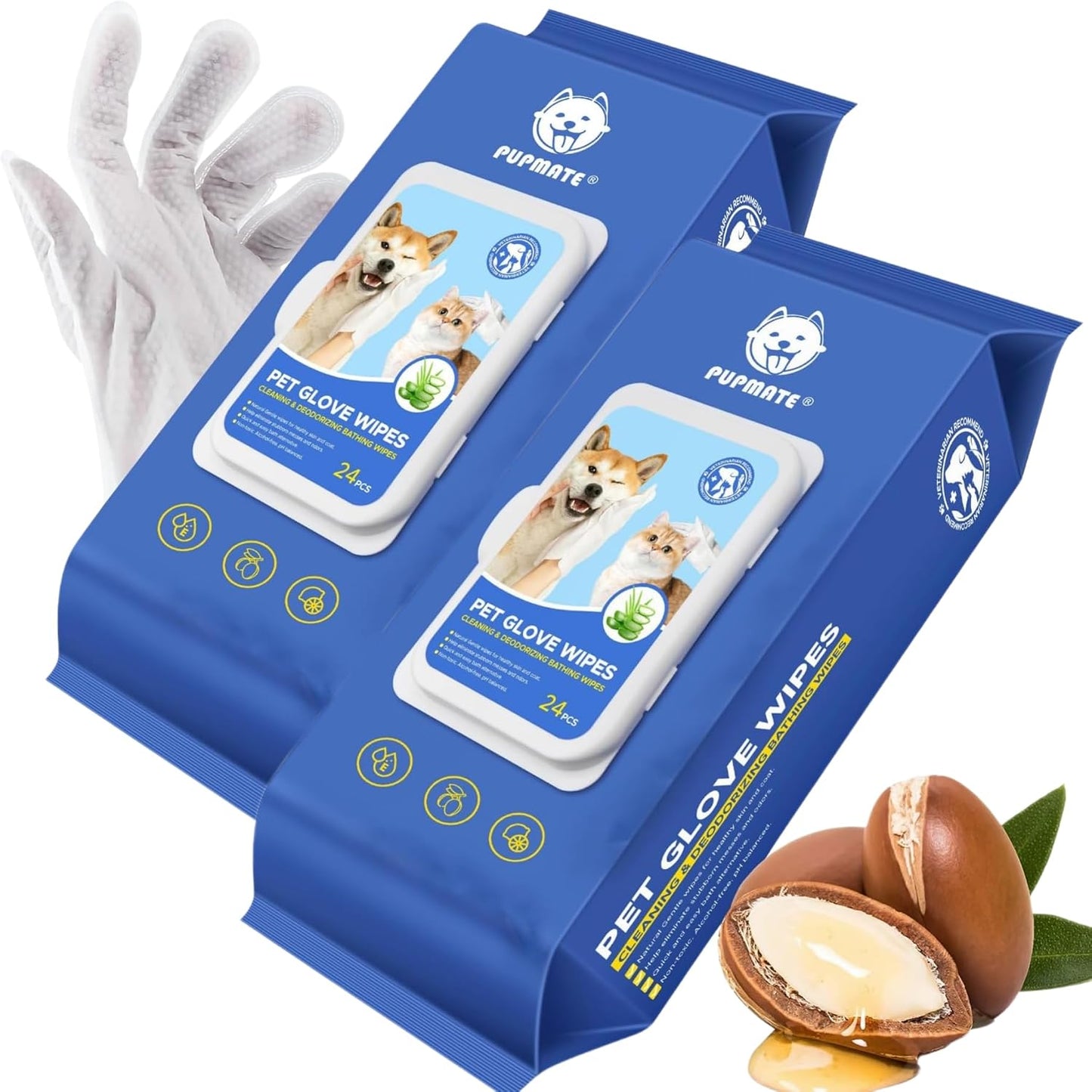 Pet Cleaning Glove Wipes for Dogs & Cats, Hypoallergenic Deodorizing Disposable Bathing Wipes,No-Rinse Grooming Wipes, Extra Thick,Perfect for Pet Dry Cleaning,Daily Care and Travel,24 pcs - Image 12