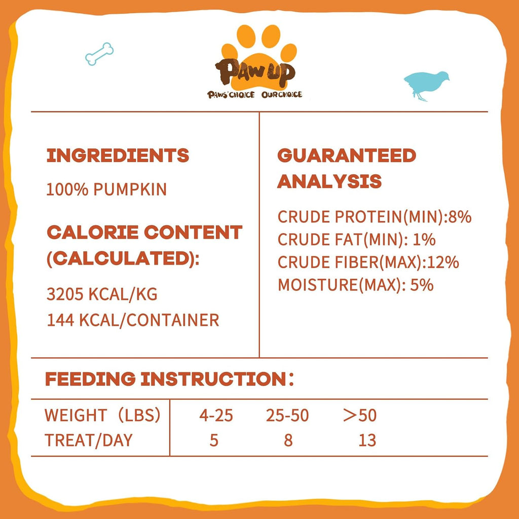 PAWUP Freeze Dried Pumpkin Treats for Dogs & Cats - Single Ingredient High Fiber Dog Food Topper for Digestion & Gut Health, Natural Pet Snacks for Sensitive Stomachs, 1.58 oz - Image 9