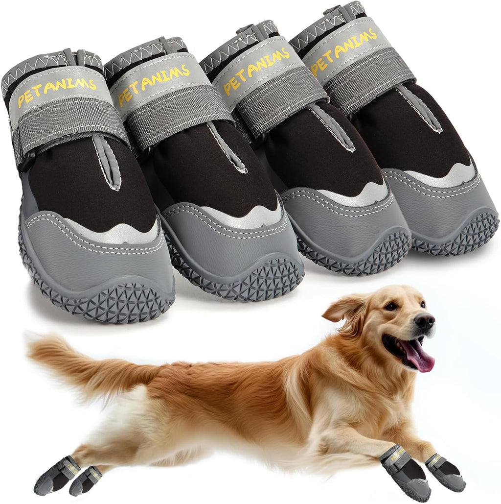 Petanims Dog Shoes for Large Dogs, Medium Dog Boots & Paw Protectors for Winter Snow, Breathable Dog Booties for Hot Pavement, Hardwood Floors Purple Size 5 - Image 10