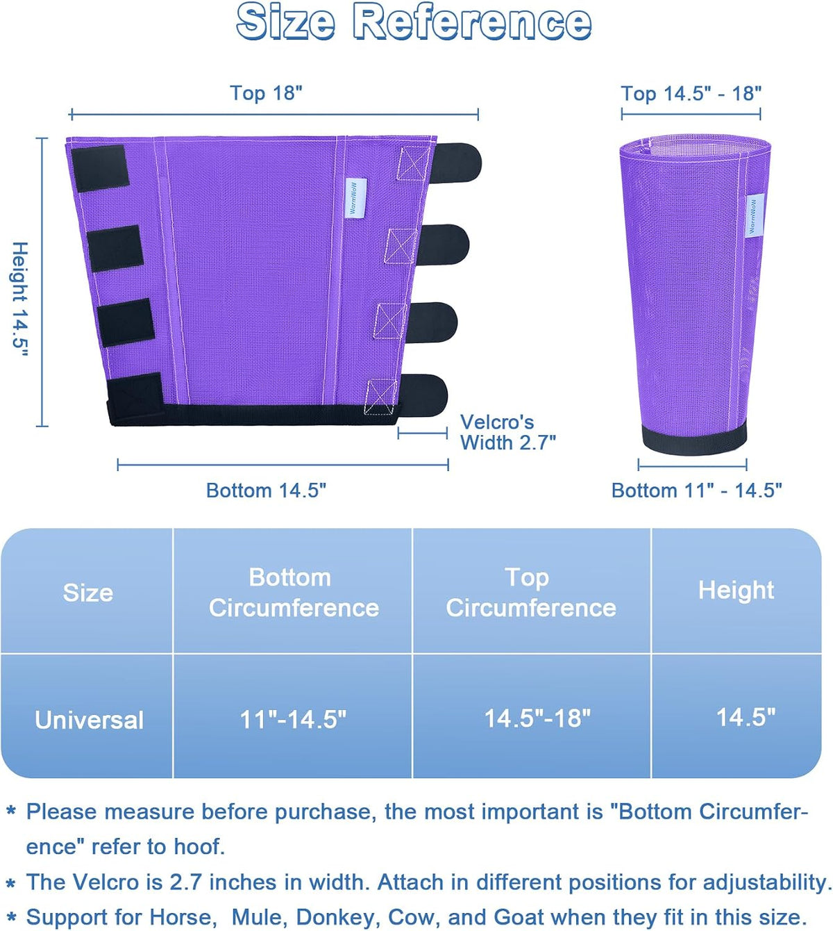 WARMWOW loose fitting fly boots for horses showing mesh texture.