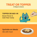 Close up of 100 percent pure pumpkin freeze dried cat treats