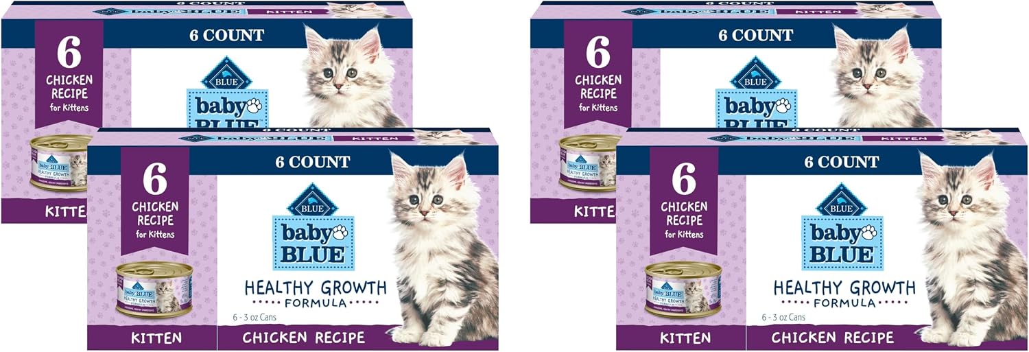 Blue Buffalo Baby Blue Natural Kitten Wet Cat Food, Healthy Growth Formula with DHA, Chicken Recipe Multi-Pack, 3-oz. Cans (6 Count) - Image 11