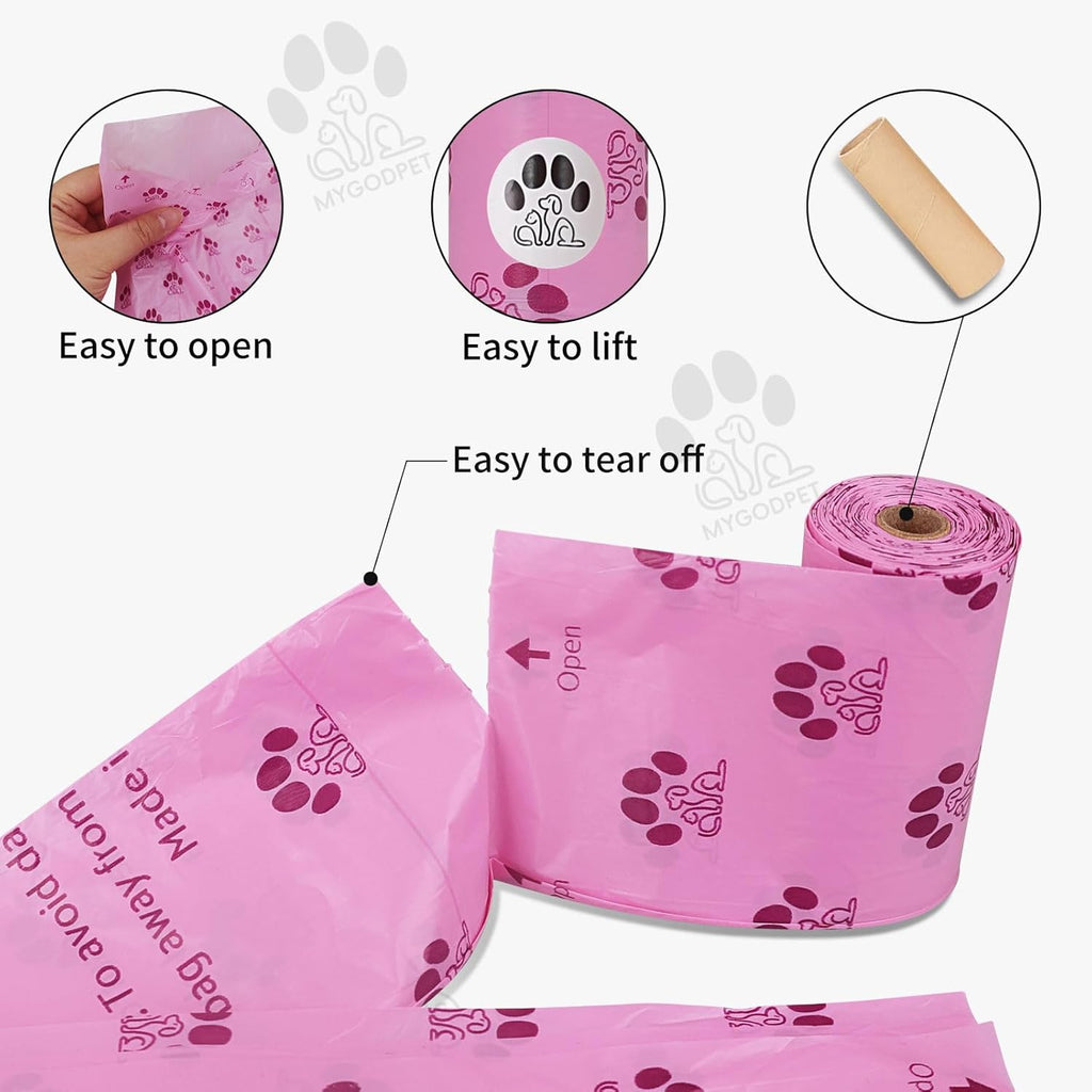 Eco friendly compostable dog waste cleanup rolls package with border collie graphic.