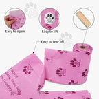 Eco friendly compostable dog waste cleanup rolls package with border collie graphic.