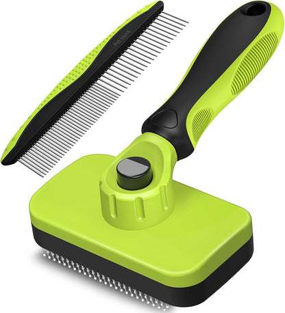 2PCS Self Cleaning Slicker Brush & Dog Comb - Skin Friendly Deshedding Grooming Tool for Dogs, Cats and Small Animals, Professional Deshedding Dematting Tool for Long and Short Haired Pets (Blue) - Image 15