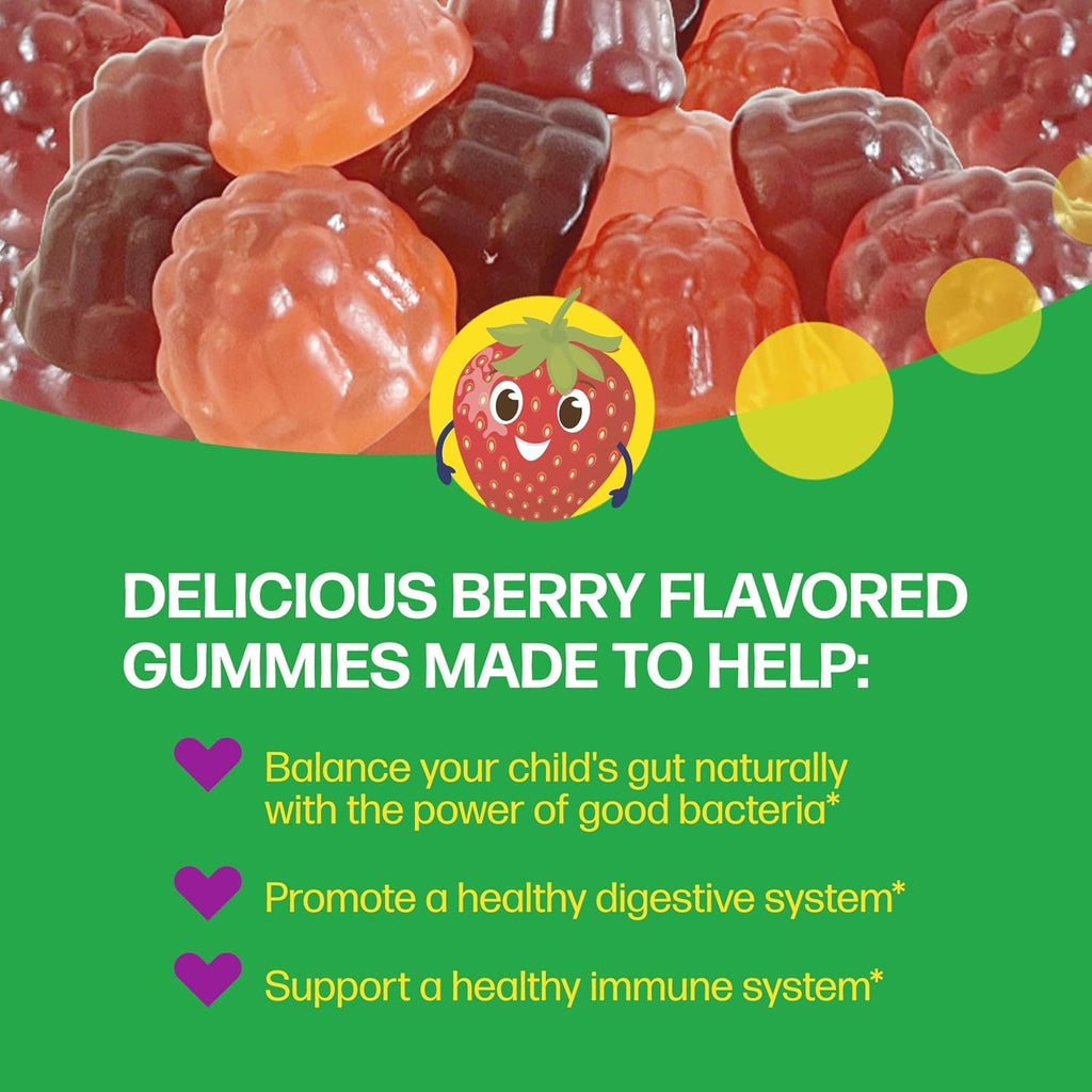 Culturelle Kids Probiotic Veggie Fiber Gummies container with chewable gummies