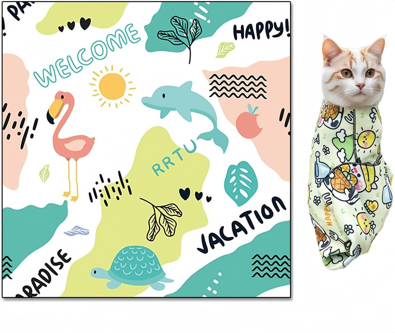 Self Adhesive Cat Wrap Grooming Blanket (Doodle) - Image 9