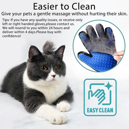 Person using Gjease grooming glove on a dog