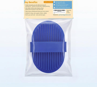 Pets&Goods Rubber Grooming Brush for Dogs & Cats - Gentle Deshedding Bath Brush for Short & Medium Hair - Soft Bristles, Anti-Slip Grip, Easy to Clean - Image 9