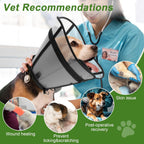 AMHSURET anti licking dog collar displaying the wide angle field of view for eating