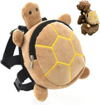 Top down view of the cute turtle dog carrier bag highlighting the 8 by 7 inch size