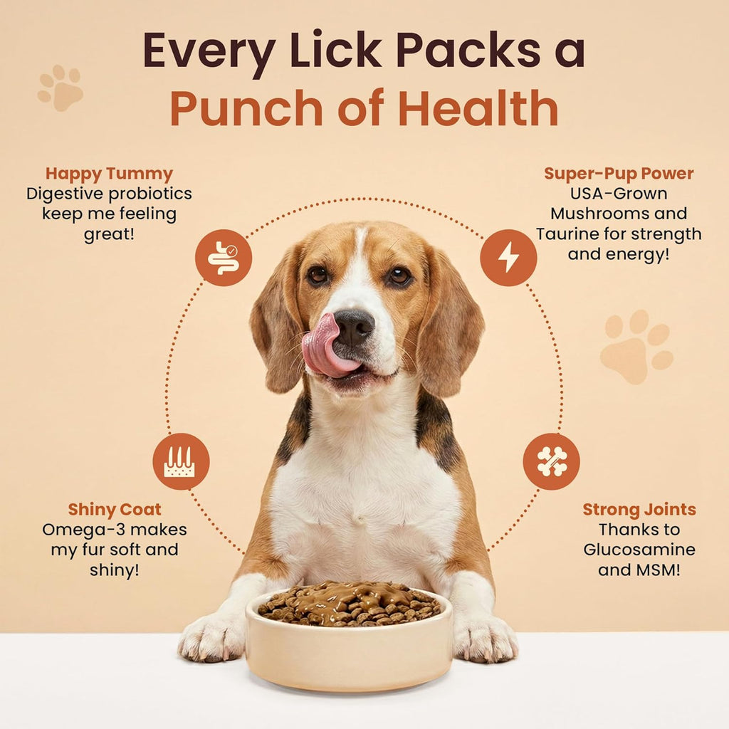 Altira all natural dog food topper poured over dry kibble