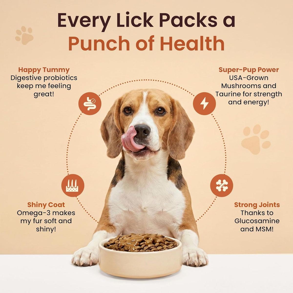 Altira all natural dog food topper poured over dry kibble