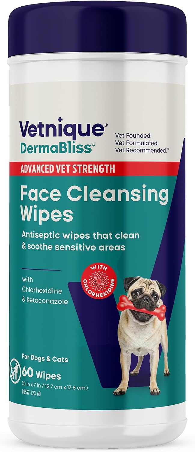 Vetnique Dermabliss Chlorhexidine for Dogs & Cats Wipes - Ketoconazole Medicated Antibacterial & Antifungal Skin Wipes for Hot Spots, Yeast Infection, Yeasty Paws, Itch & Smelly Folds, 50 Count Small - Image 11