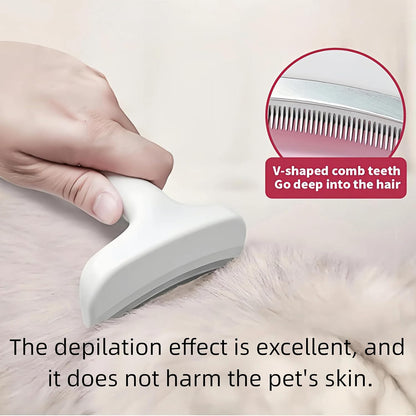 Green Treayes pet undercoat rake highlighting the lightweight compact construction.