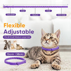 Four pack bundle arrangement of long lasting thirty day pet soothing pheromone collars for multi cat homes.