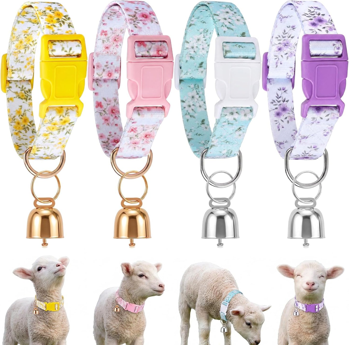 Complete four piece livestock collar set packaged and ready for herd management and pasture tracking.