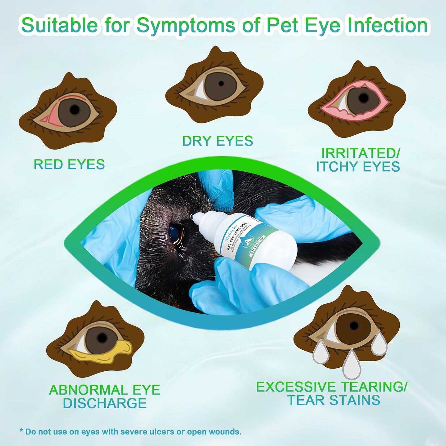 Before and after comparison of dog tear stains using Mekseks eye care gel