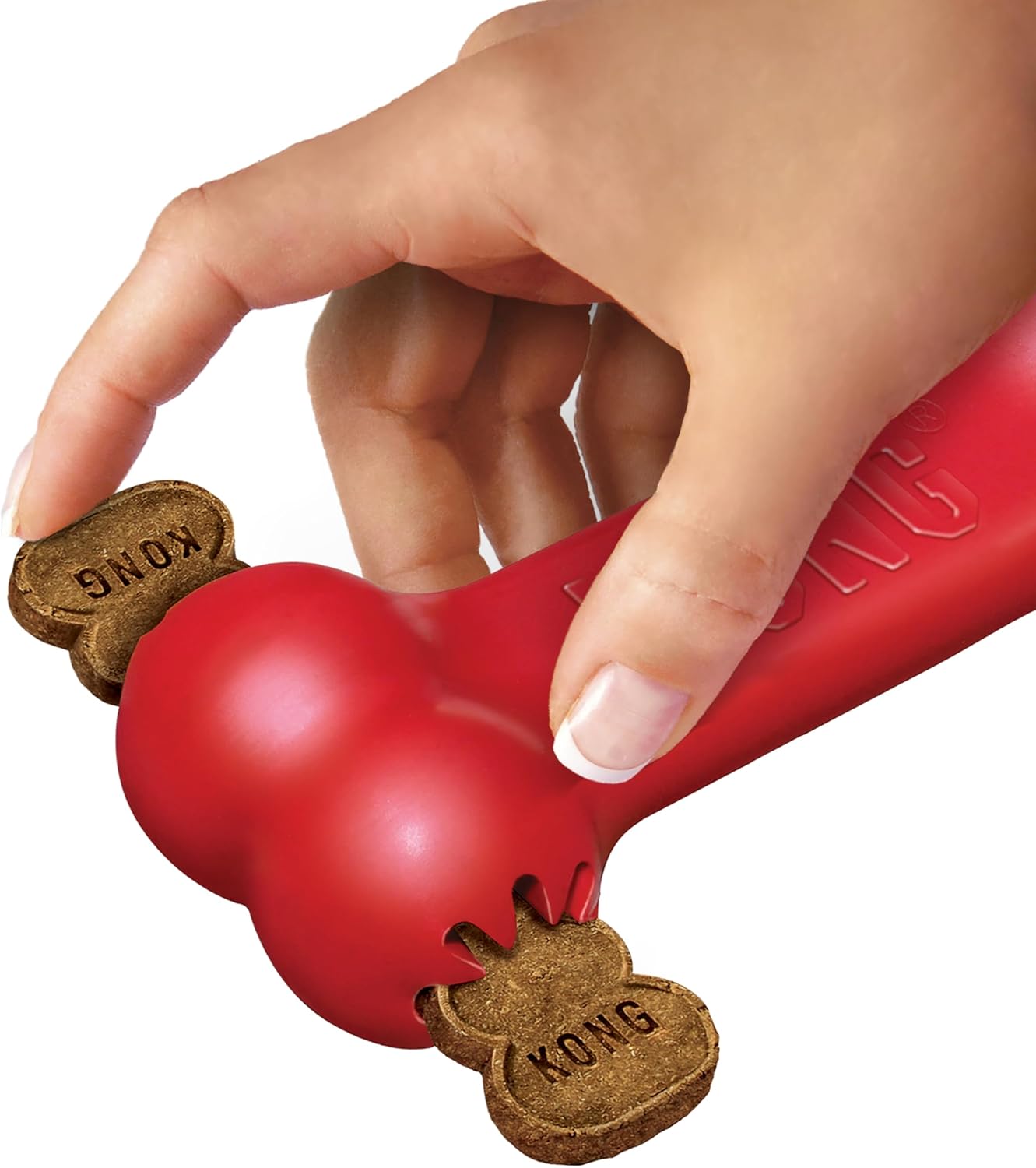 KONG Goodie Bone stuffed with healthy treats for canine mental stimulation