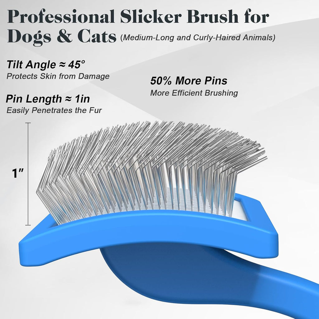 Stainless steel anti static pet comb for removing deep fur mats.