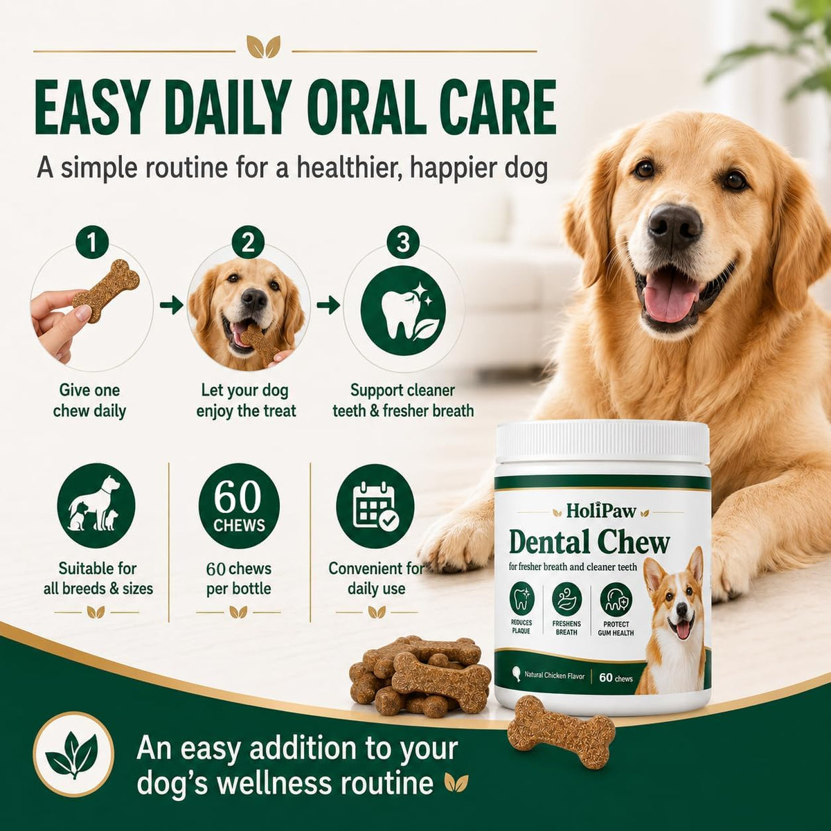 CIVGICY dog treats nutritional information and daily dosage guide