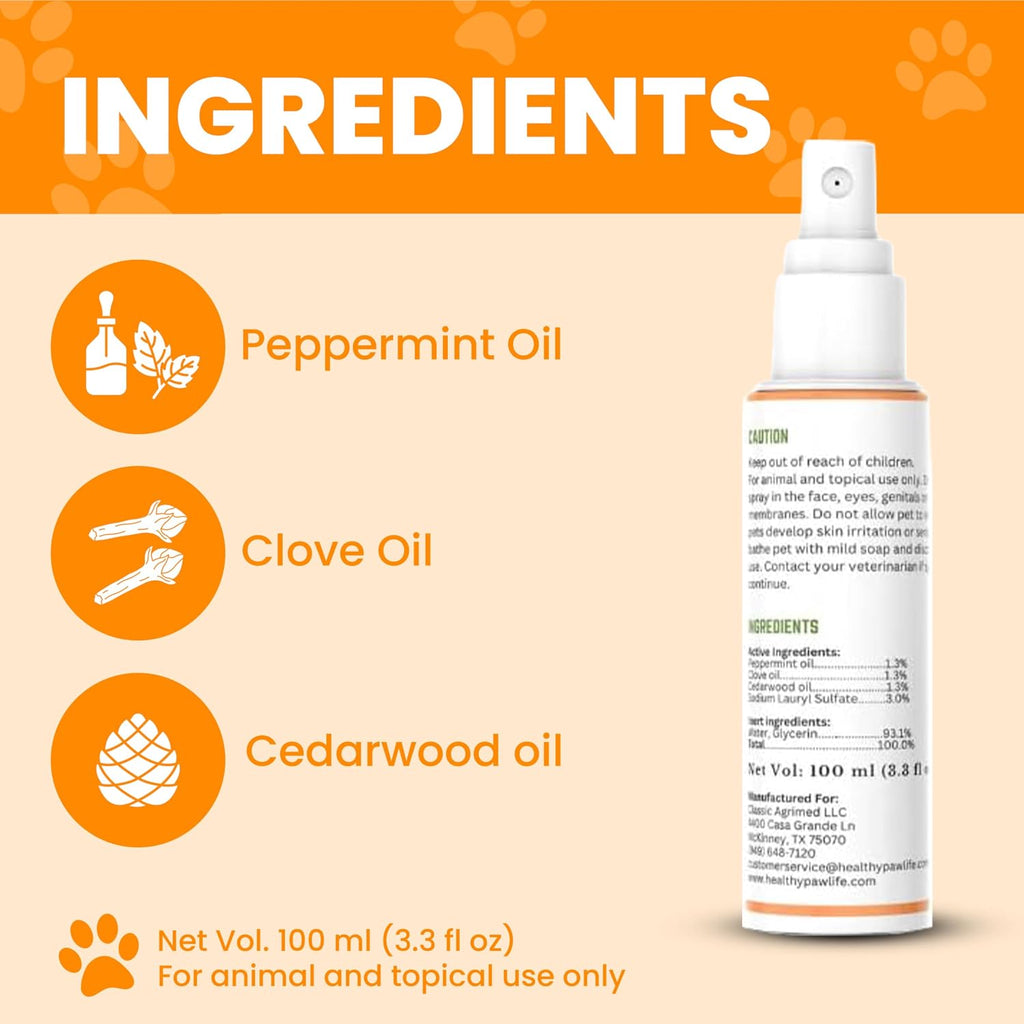 Healthy Paw Life flea and tick spray applied to cat bedding