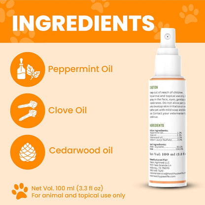 Healthy Paw Life flea and tick spray applied to cat bedding