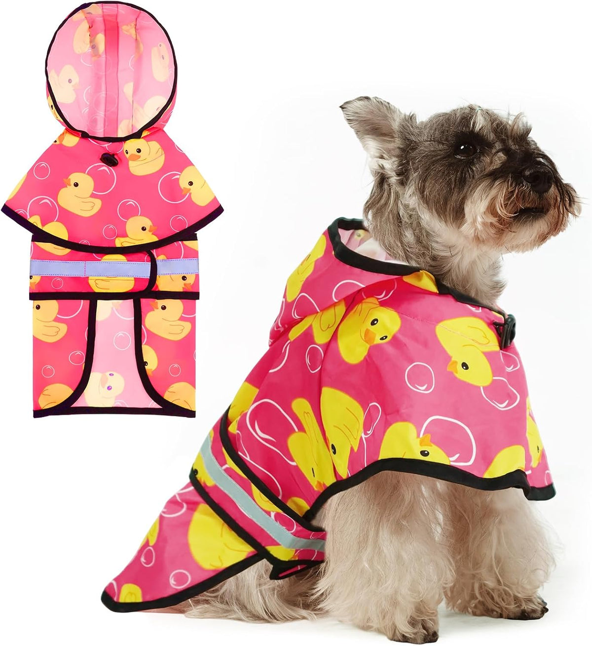 KOOLTAIL Dog Raincoat Hooded Slicker Poncho with Leash Hole, Raincoat for Small Medium Dogs, Waterproof Doggie Rain Jacket with Reflective Strip, Adjustable Breathable Plaid Puppy Rainwear,Beige S - Image 11