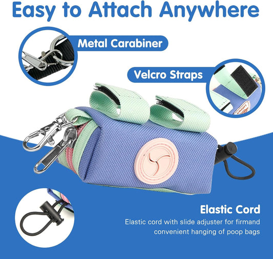 Lepawit canvas poop bag dispenser attached to dog leash