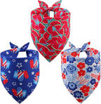 QUQULE summer dog bandanas large three pieces set front view