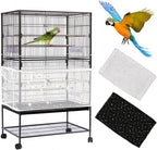 Daoeny 2Pcs Universal Bird Cage Cover, Adjustable Seed Feather Catcher, Soft Airy Nylon Mesh Parrot Net, Birdcage Cover Skirt Sheer Guard for Round Square Cages (Green+ Blue) - Image 10