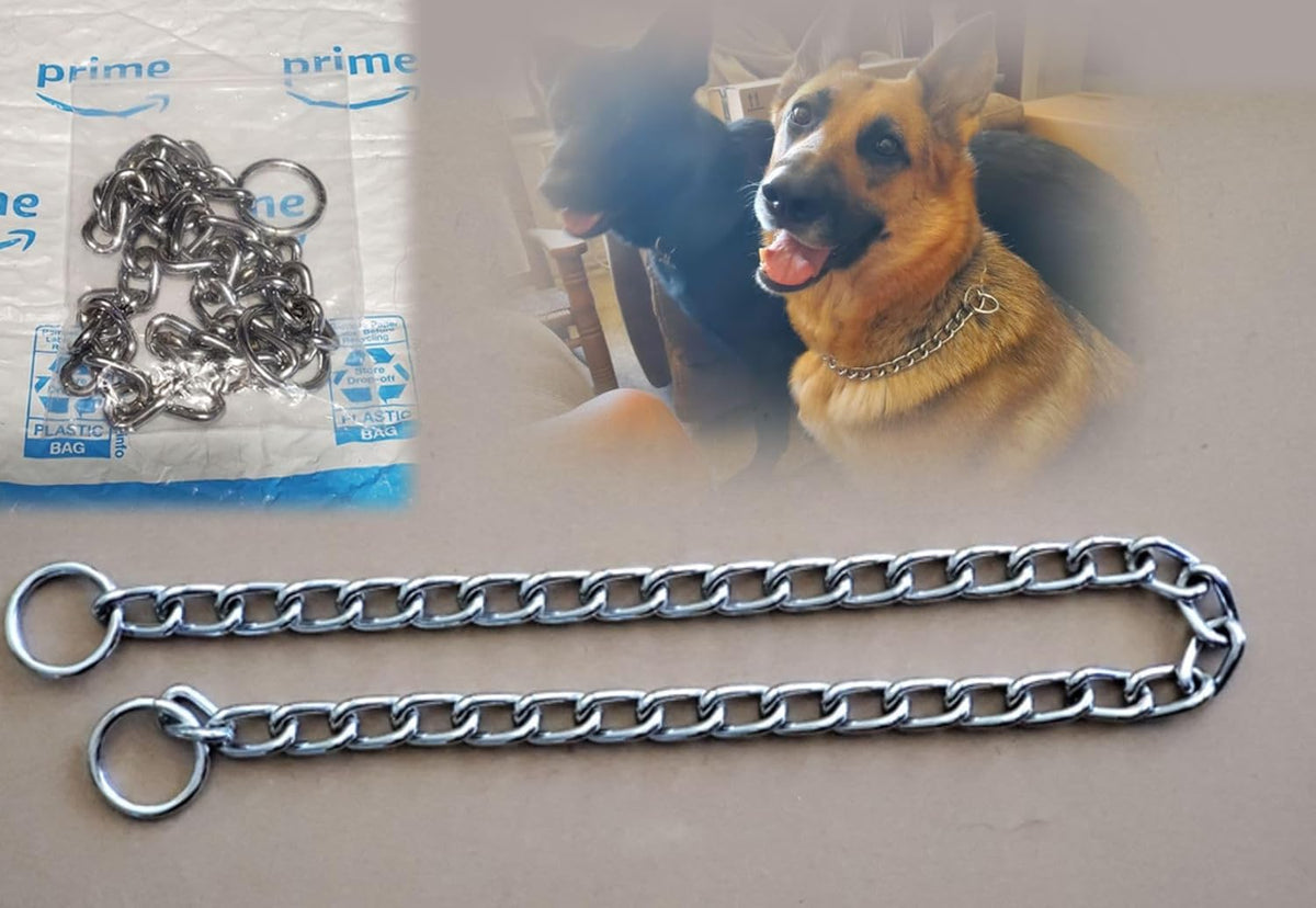 Close up view of the durable double ring clasp system on the slip link collar.