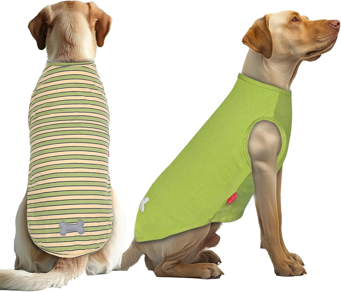 KYEESE 2Pack Dog Shirt, Soft Striped Dogs T Shirts, Lightweight Doggie Tank Top Cat Clothes, Sleeveless Dog Shirt for Small Dogs, Stretchy Pet Vest, Dark Blue, Medium - Image 9