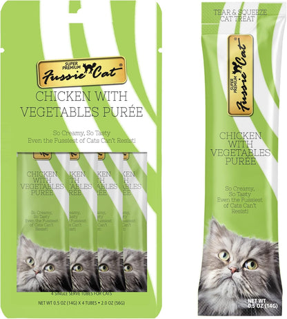 Fussie Cat Tuna with Chicken Puree, lickable cat treats, 0.5oz pouch pack of 4 - Image 14
