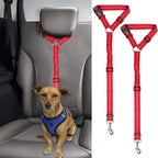 BWOGUE 2 Packs Dog Cat Safety Seat Belt Strap Car Headrest Restraint Adjustable Nylon Fabric Dog Restraints Vehicle Seatbelts Harness - Image 9