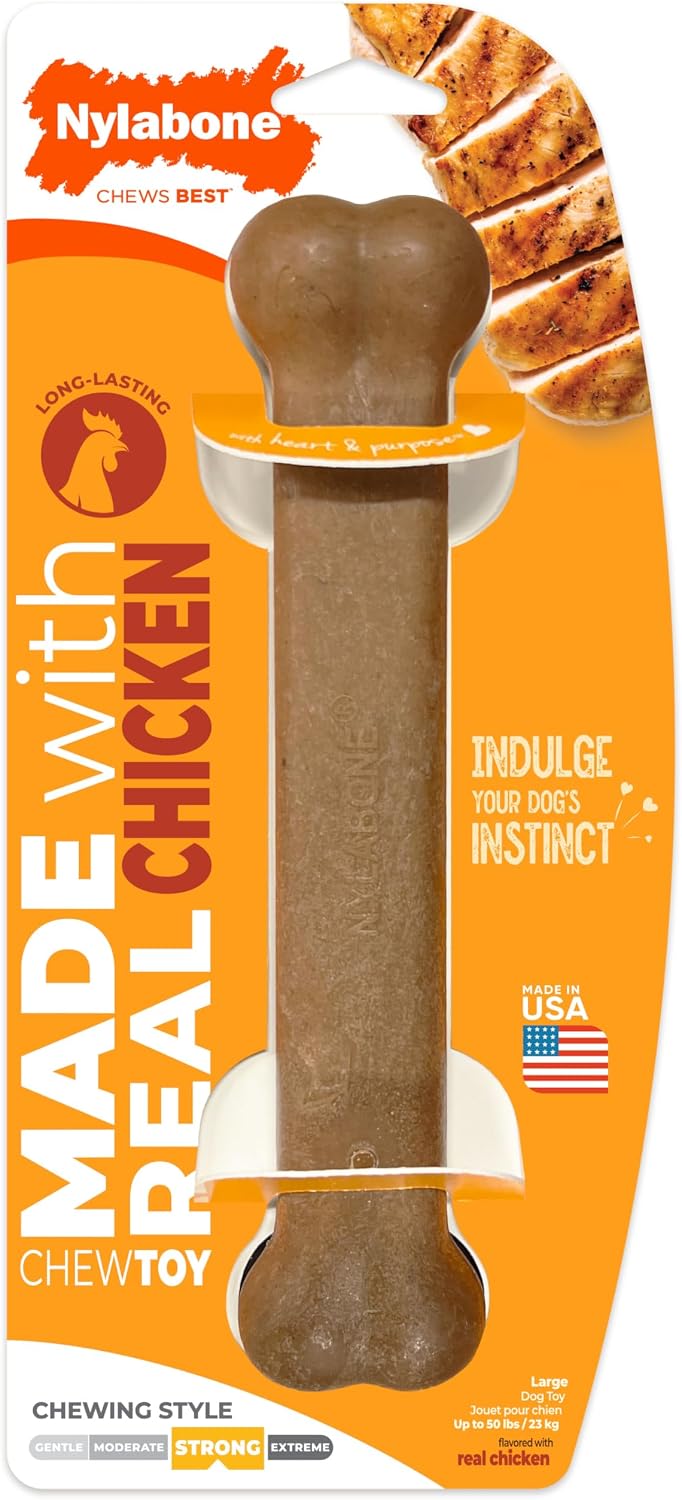 Nylabone Strong Chew Femur Bone Dog Toy Made with Real Bison & Venison, Durable Chew Toys for Aggressive Chewers, Long Lasting Dog Bone, Keeps Dogs Busy, Large Breeds - Up to 50 lbs - Image 11