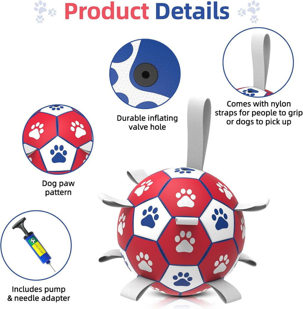Diman dog soccer ball showing paw print design
