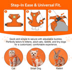 Cat Harness and Leash, Cat Harness and Leash Escape Proof (Orange-M) - Image 3