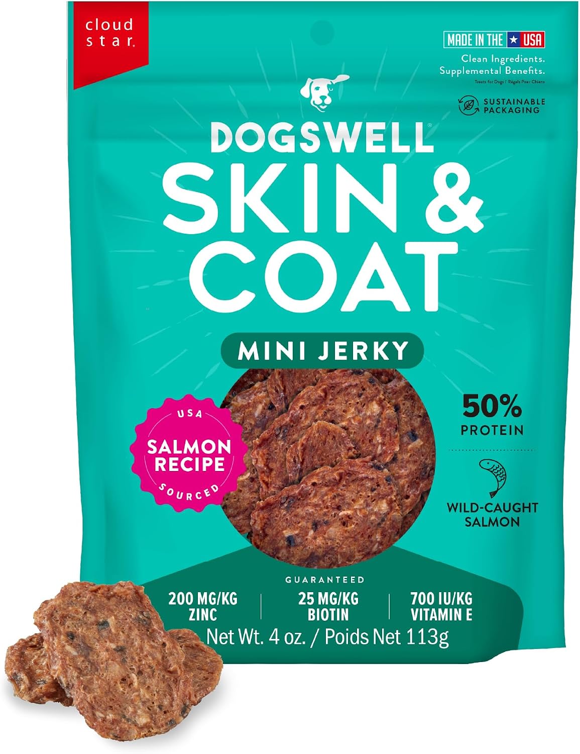 DOGSWELL Skin & Coat Jerky Dog Treats, Salmon, 18 oz. Pouch - Image 11