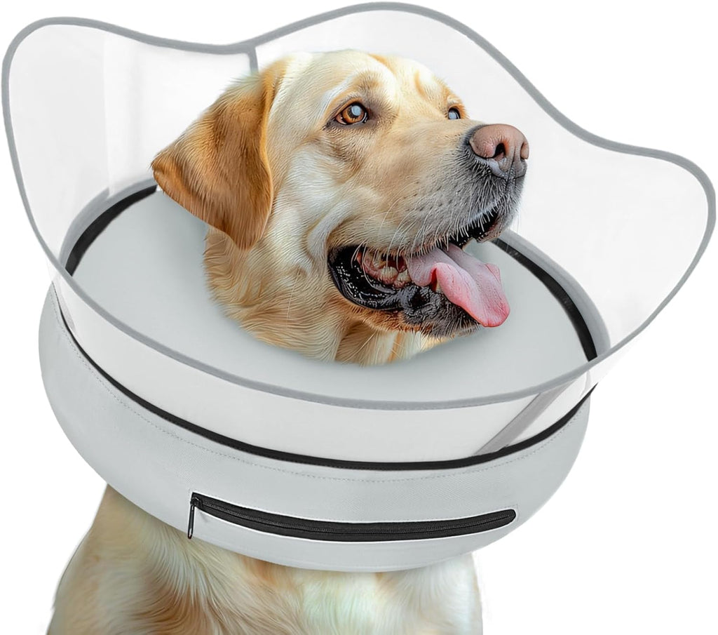 Elevated Inflatable Dog Cone Collar to Stop Licking, Dog Donut Collar After Surgery, Soft Pet Cone Alternative for Small Medium Large Dogs - Image 13