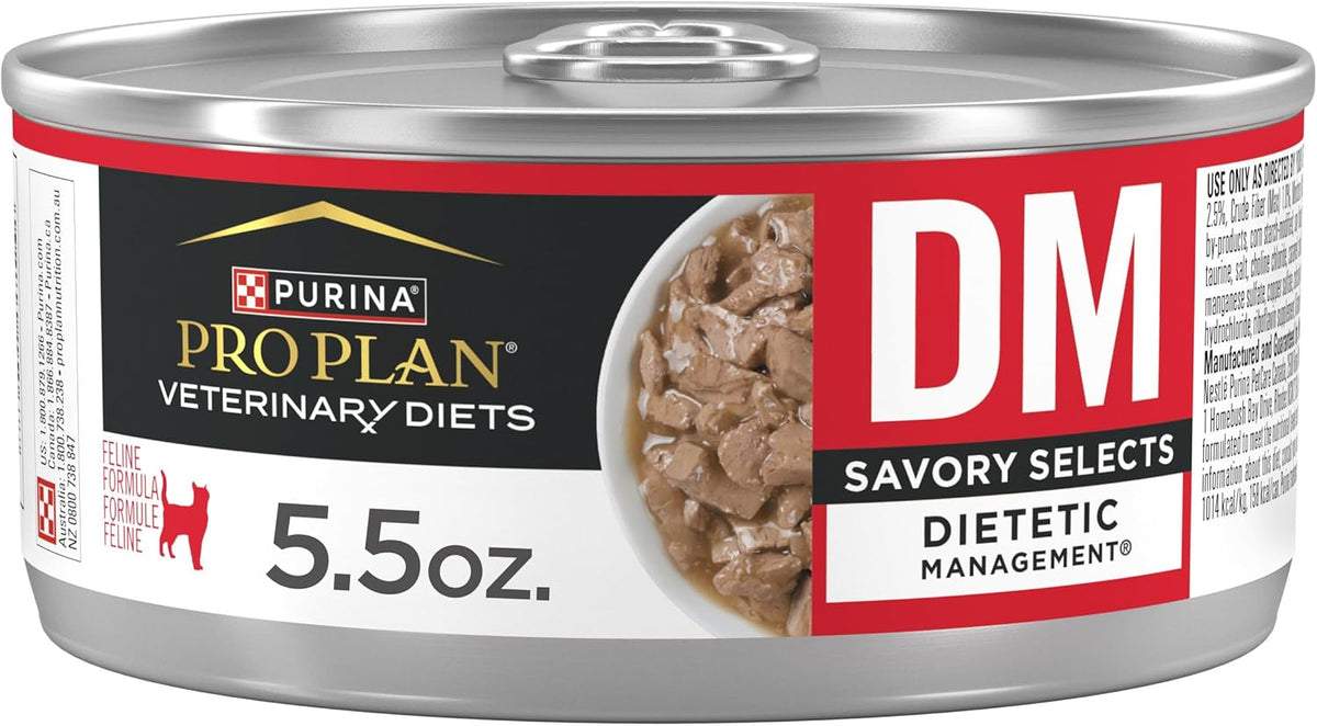 Purina Pro Plan Veterinary Diets DM Dietetic Management Feline Formula Wet Cat Food - (Pack of 24) 5.5 oz. Cans - Image 12