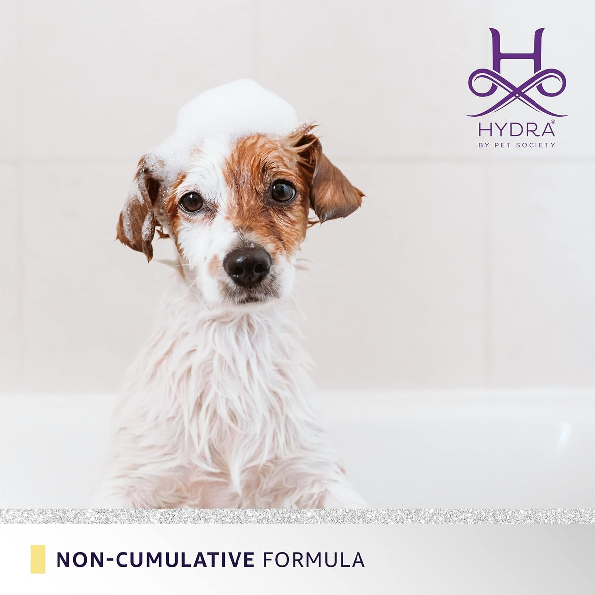 Hydra professional pet coat maintenance spray text and directions close up.